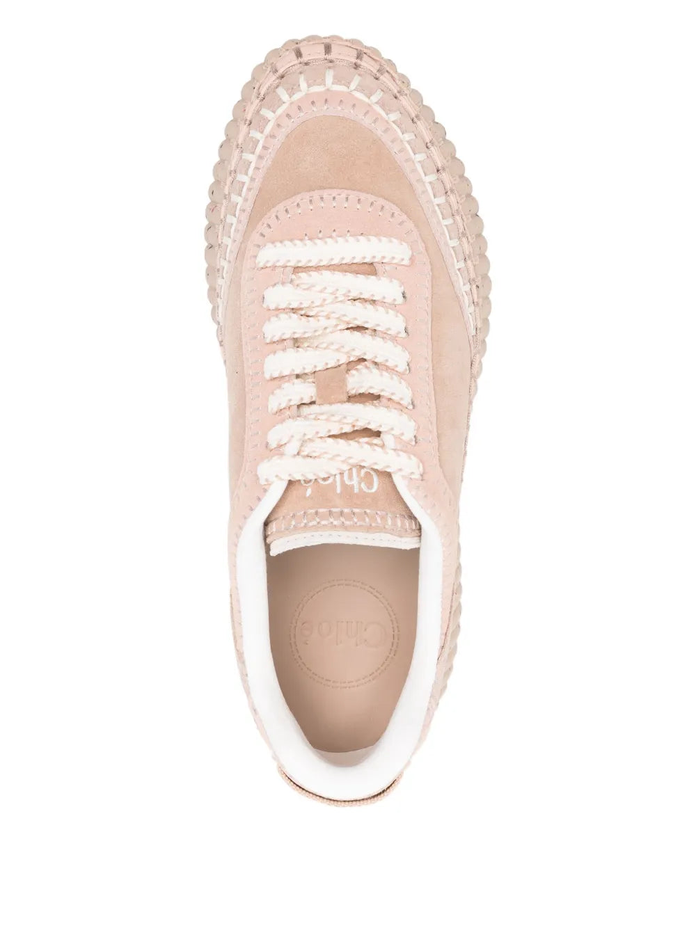 Chlo?ama Textured Leather-Trimmed Platform