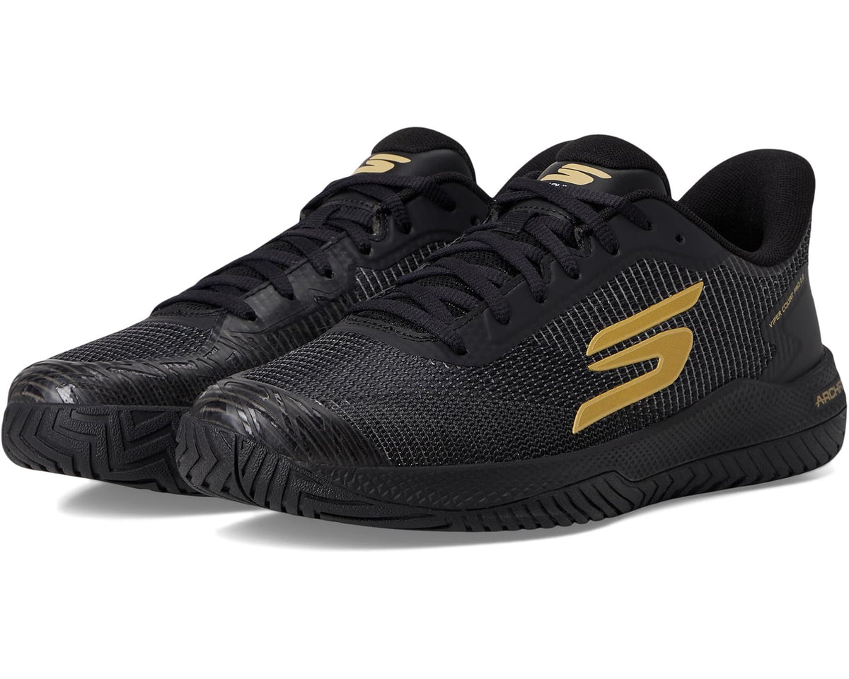 Men's SKECHERS Pickleball Viper Court Pro 2.0 Sneaker Black/Gold
